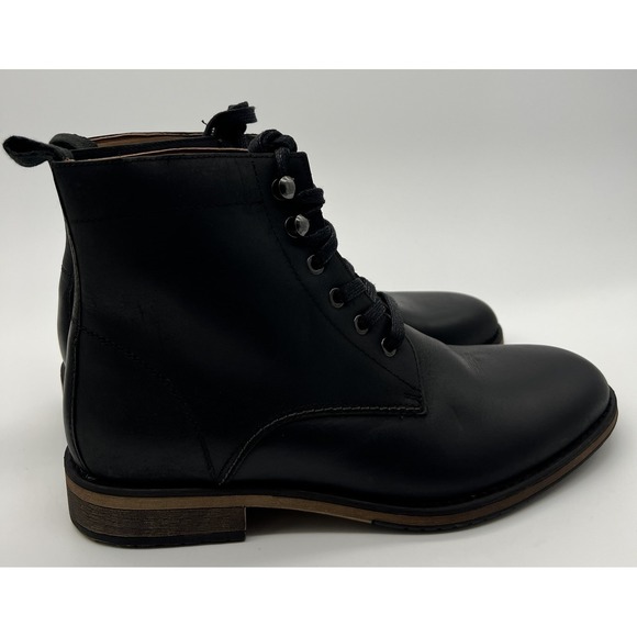 Joe's Jeans Kinison Black Leather Round Toe Lace-Up Combat Mens Boots Size 10